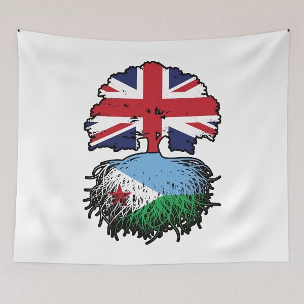 Item preview, Djibouti Djiboutian British UK Tree Roots Flag designed and sold by FlagX.