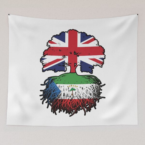 Item preview, Equatorial Guinea Equatorial Guinean British UK Tree Roots Flag designed and sold by FlagX.