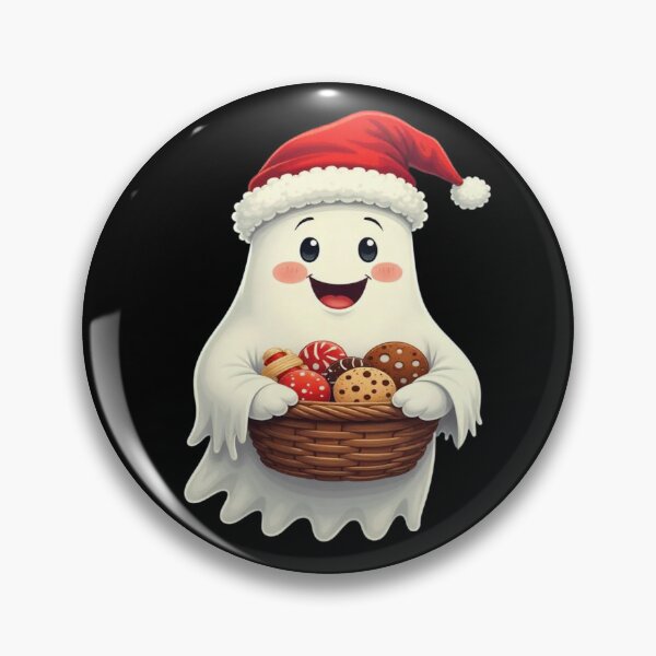 Item preview, Ghost with a basket of candy, Collecting Cookies and Candy for Santa. designed and sold by ElenaHrubes.