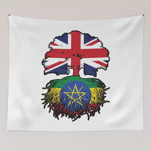 Item preview, Ethiopia Ethiopian British UK Tree Roots Flag designed and sold by FlagX.