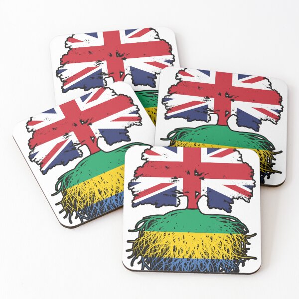 Item preview, Gabon Gabonese British UK Tree Roots Flag designed and sold by FlagX.
