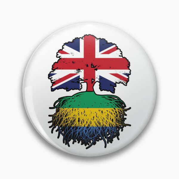 Item preview, Gabon Gabonese British UK Tree Roots Flag designed and sold by FlagX.