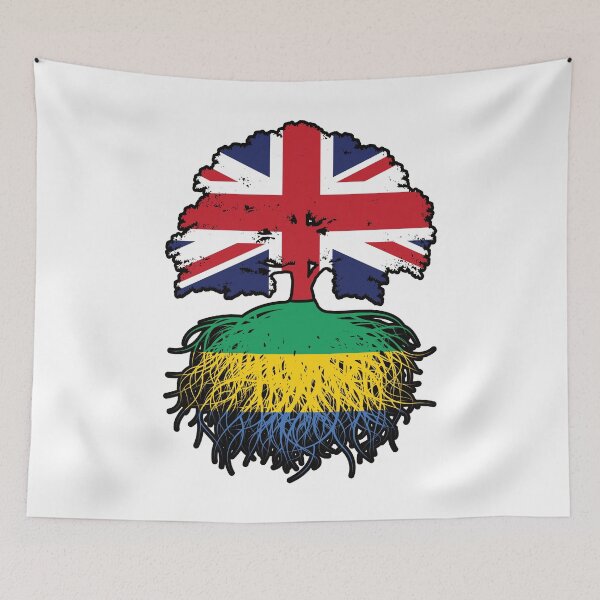 Item preview, Gabon Gabonese British UK Tree Roots Flag designed and sold by FlagX.