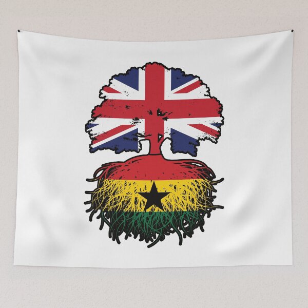 Item preview, Ghana Ghanaian British UK Tree Roots Flag designed and sold by FlagX.