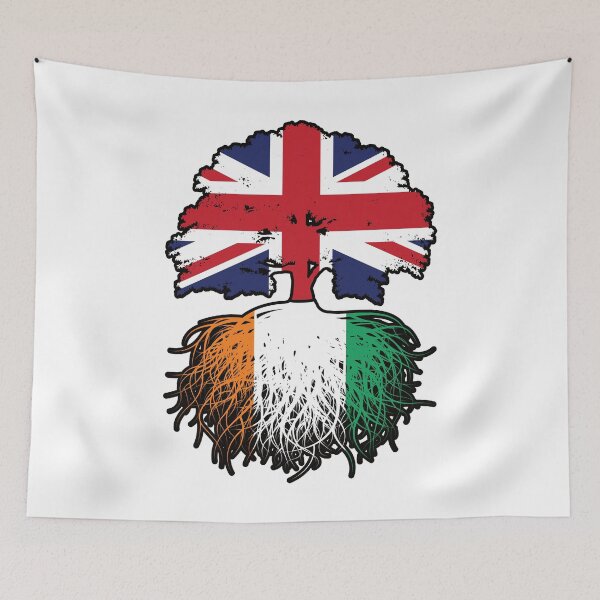 Item preview, Ivory Coast Ivorian British UK Tree Roots Flag designed and sold by FlagX.