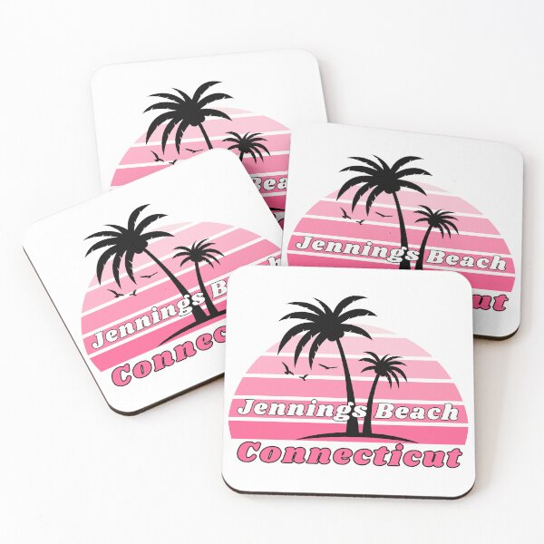 Item preview, Retro Cool Jennings Beach Connecticut Palm Tree at Sunset designed and sold by karmdaf.