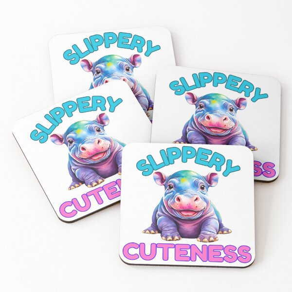 Item preview, Slippery Cuteness: Adorable Baby Pygmy Hippo Illustration designed and sold by Fredster1966.