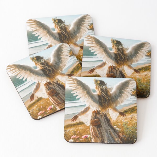 Item preview, Angel by the ocean in wildflowers designed and sold by Angelstkw.