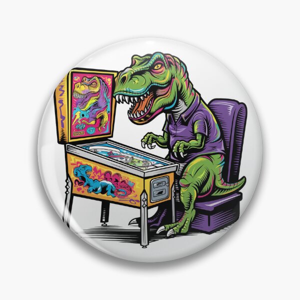 Item preview, Funny T-rex Dinosaur Playing Pinball Retro Graffiti designed and sold by Nature's Fancy.