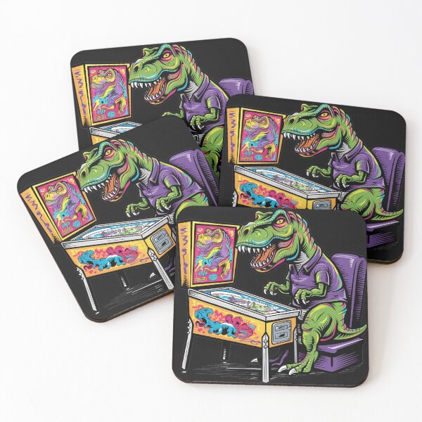 Item preview, Funny T-rex Dinosaur Playing Pinball Retro Graffiti designed and sold by Nature's Fancy.