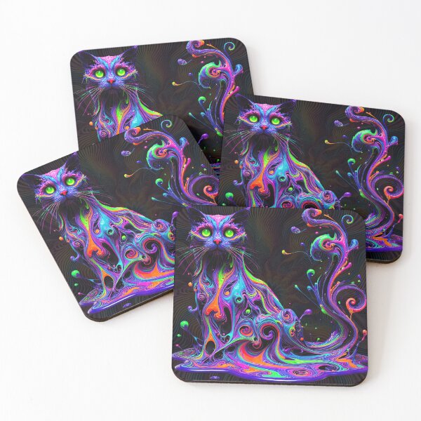 Item preview, Psychedelic Neon Cat – Trippy Cosmic Feline designed and sold by SHHCreations.