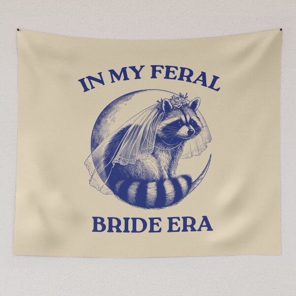 Item preview, Funny Bride , Distressed Retro Raccoon Bride , Vintage Feral Raccoon Bride Era , Gift for Bride to Be designed and sold by VerdePlantTees.