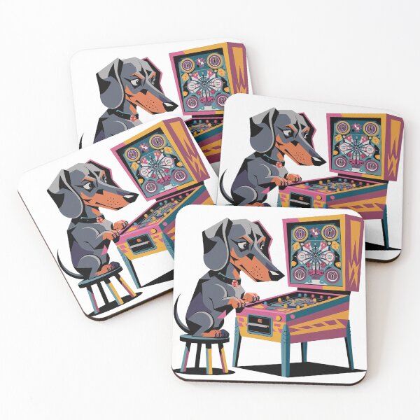 Item preview, Funny Dachshund Dog Playing Pinball Retro Graffiti designed and sold by Nature's Fancy.