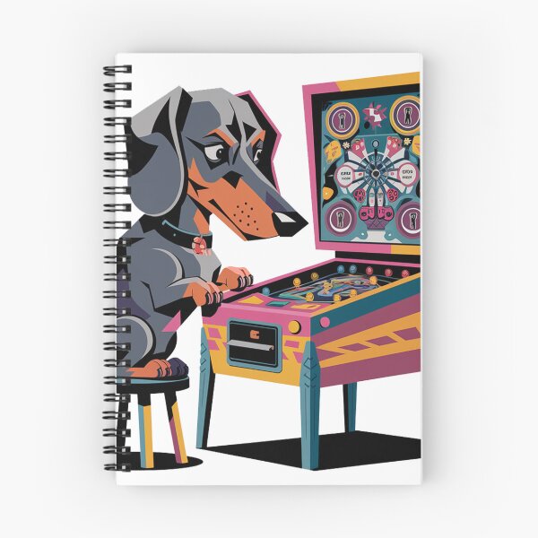 Item preview, Funny Dachshund Dog Playing Pinball Retro Graffiti designed and sold by Nature's Fancy.