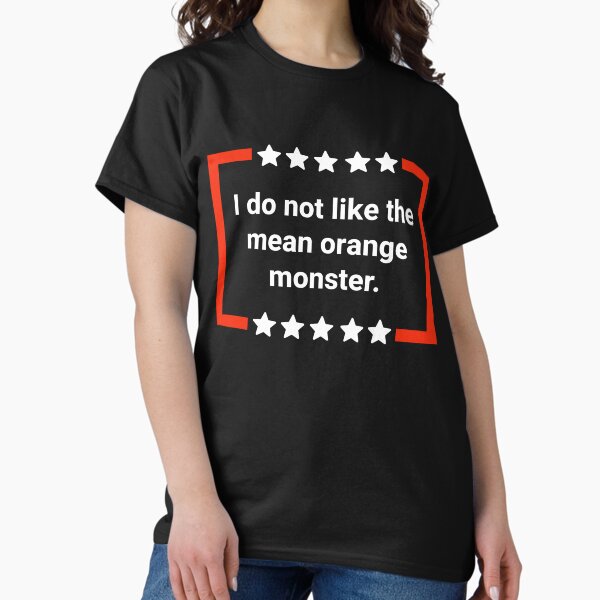 Vista previa del artículo con la obra «No me gusta el monstruo naranja malo», diseñado y vendido por Rachel the Artist .