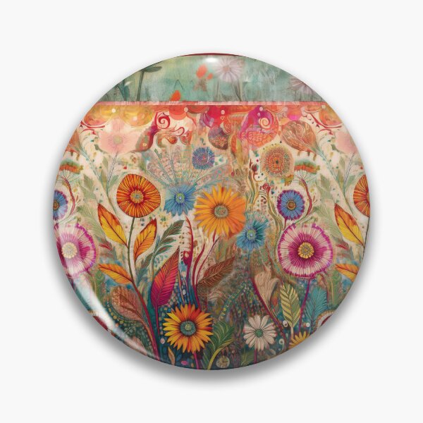 Item preview, Retro Hippie: Folk Art Garden designed and sold by J Marielle Designs.