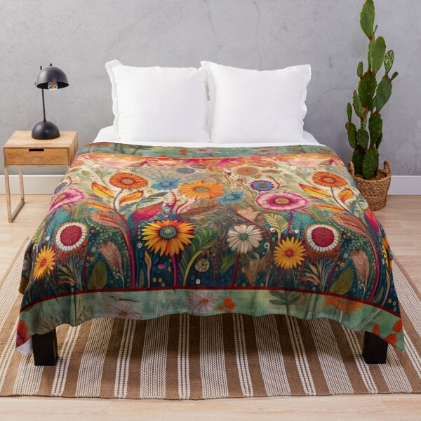 Item preview, Retro Hippie: Folk Art Garden designed and sold by J Marielle Designs.