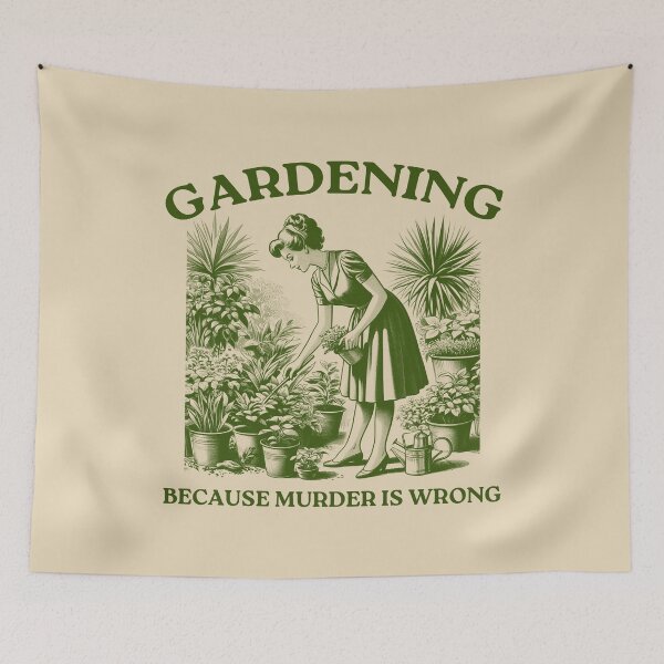 Item preview, Gardening Because Murder is Wrong designed and sold by VerdePlantTees.