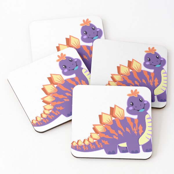 Item preview, Purple Happy Baby Dino Dinosaur with Orange Stripes and Big Smile designed and sold by InspiredForever.