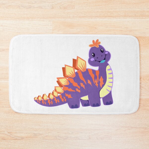 Item preview, Purple Happy Baby Dino Dinosaur with Orange Stripes and Big Smile designed and sold by InspiredForever.