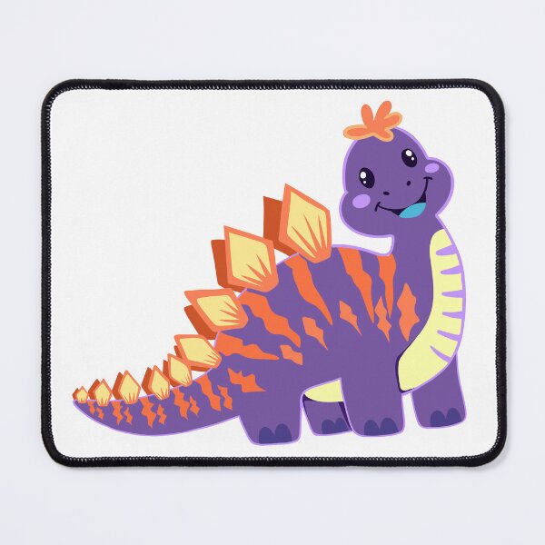 Item preview, Purple Happy Baby Dino Dinosaur with Orange Stripes and Big Smile designed and sold by InspiredForever.