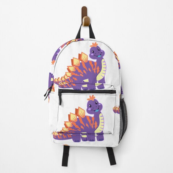 Item preview, Purple Happy Baby Dino Dinosaur with Orange Stripes and Big Smile designed and sold by InspiredForever.