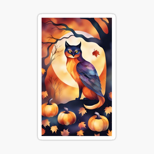 Item preview, mosaic owl cat design designed and sold by zenashopp.