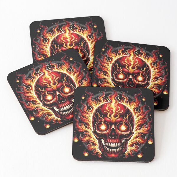 Item preview, Flaming Skull with Red Eyes 4 designed and sold by LaNadaYFundante.