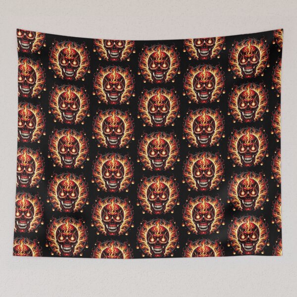 Item preview, Flaming Skull with Red Eyes 4 designed and sold by LaNadaYFundante.