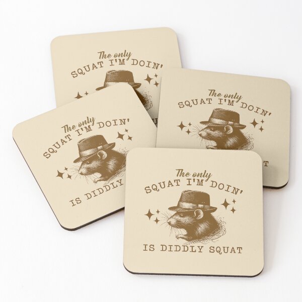 Item preview, The Only Squat I'm Doing Is Diddly Squat Funny Possum Funny Cowboy Racoon designed and sold by VerdePlantTees.