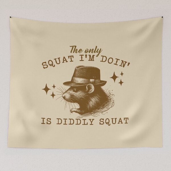 Item preview, The Only Squat I'm Doing Is Diddly Squat Funny Possum Funny Cowboy Racoon designed and sold by VerdePlantTees.