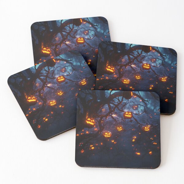 Item preview, Spooky Halloween Forest with Glowing Pumpkins designed and sold by Fab-Haven.