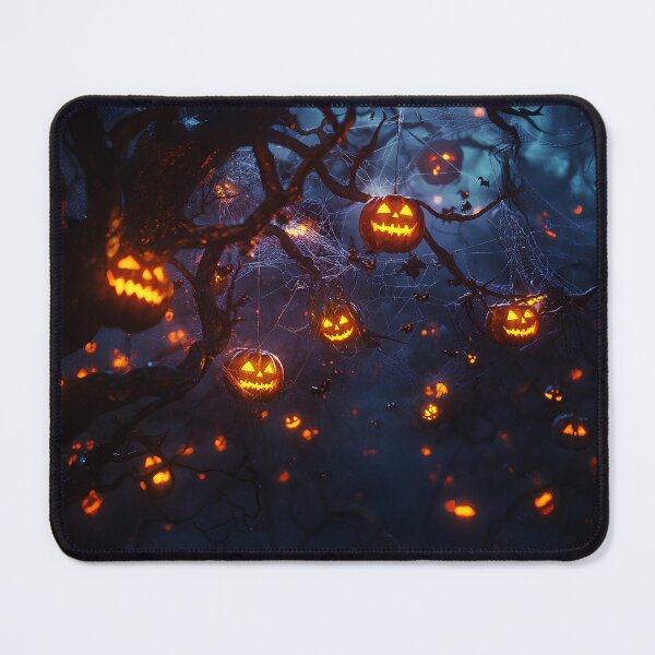 Item preview, Spooky Halloween Forest with Glowing Pumpkins designed and sold by Fab-Haven.