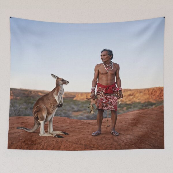 Aperçu de l'œuvre Le Kangourou et l'Aborigène créée et vendue par Collection de trésors .