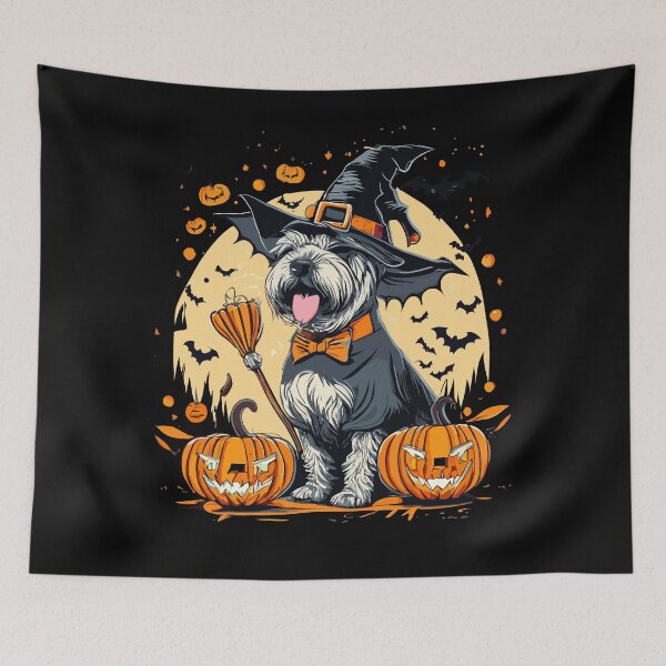 Item preview, Halloween Welsh Terrier Halloween Witch Pumpkins Dog Lovers designed and sold by AsTrooArts.