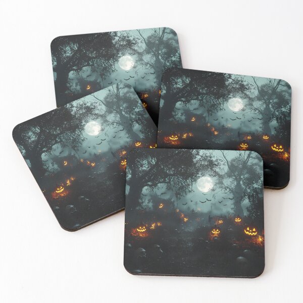 Item preview, Halloween Pathway with Glowing Pumpkins and Full Moon designed and sold by Fab-Haven.