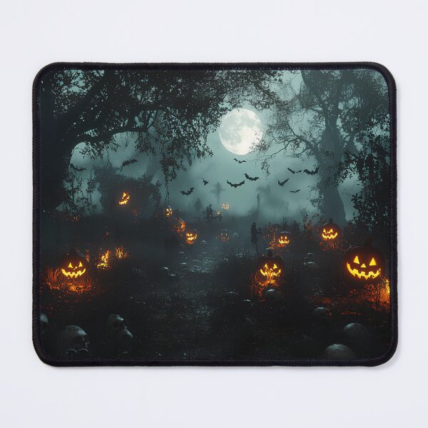 Item preview, Halloween Pathway with Glowing Pumpkins and Full Moon designed and sold by Fab-Haven.