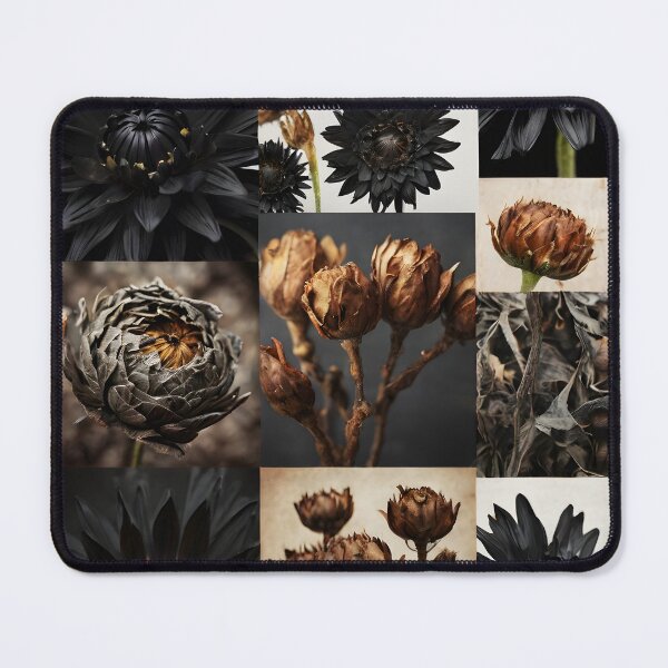 Item preview, Black dried flowers anfd beige collage for autumn and winter designed and sold by EmeraldeaArt.