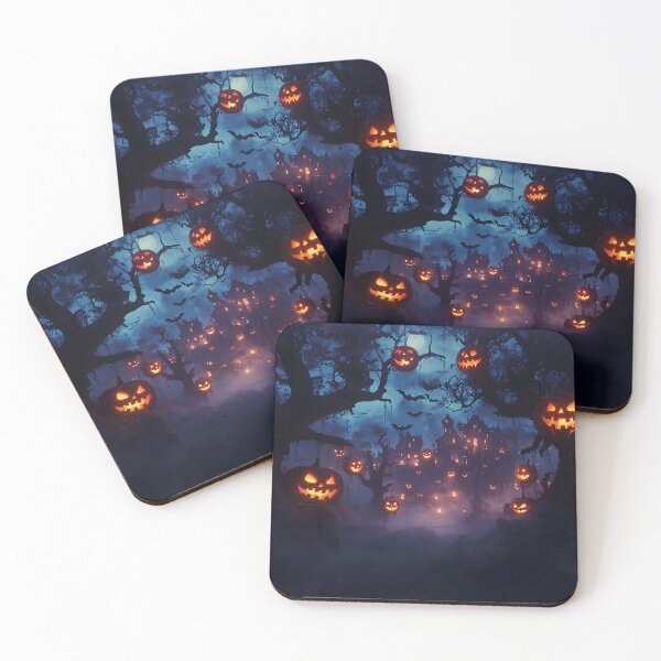 Item preview, Haunted Mansion with Jack-o'-lanterns and Bats designed and sold by Fab-Haven.