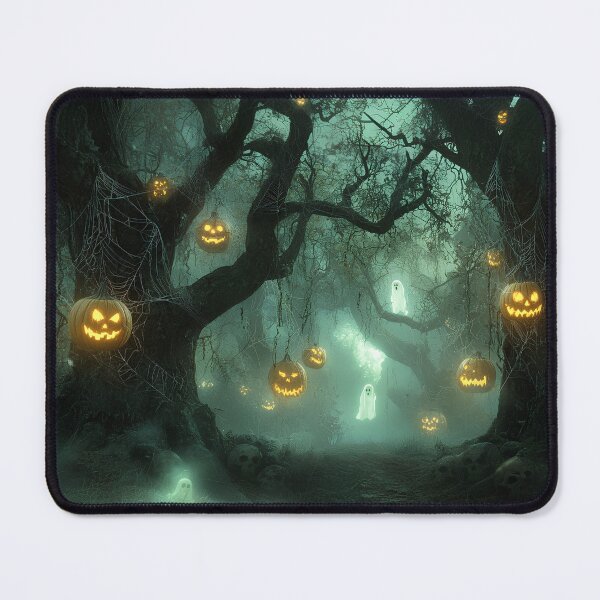 Item preview, Halloween Forest with Floating Jack-o'-lanterns and Ghosts designed and sold by Fab-Haven.