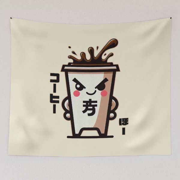 Item preview, Kawaii Angry Coffee Cup | Japanese Cute Cartoon Art designed and sold by IAPICTURE.