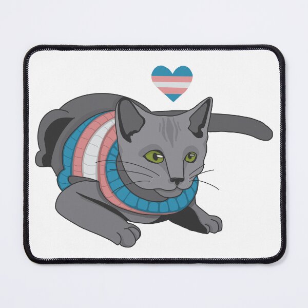 Artikelvorschau, Katze trägt Pullover mit Transgender-Flagge entworfen und verkauft von ZetasMedia.