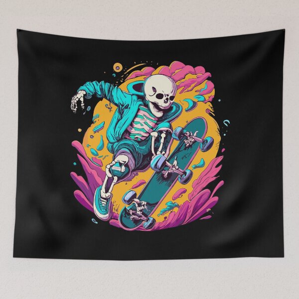 Item preview, Skeleton skateboarder Cool Halloween Skateboard Skater designed and sold by AsTrooArts.