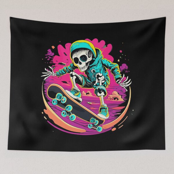 Item preview, Skeleton skateboarder Cool Halloween Skateboard Spooky Skater designed and sold by AsTrooArts.