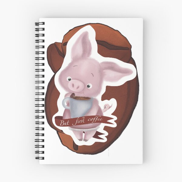 Item preview, Cute pink piggy with cup of coffee  designed and sold by TrusteeDesign.