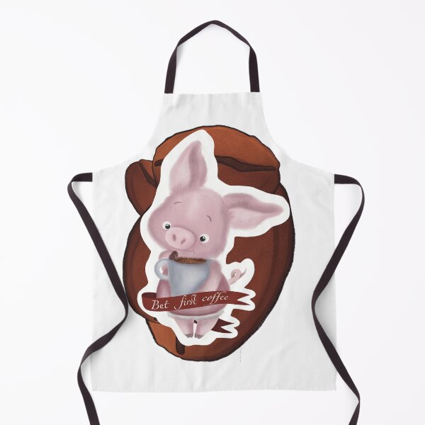 Item preview, Cute pink piggy with cup of coffee designed and sold by TrusteeDesign.