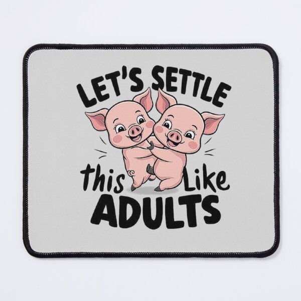 Item preview, Playful Piglet Fight - Settle Disputes Like Adults Cartoon Design designed and sold by love3617.