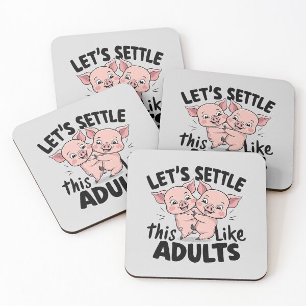 Item preview, Playful Piglet Fight - Settle Disputes Like Adults Cartoon Design designed and sold by love3617.