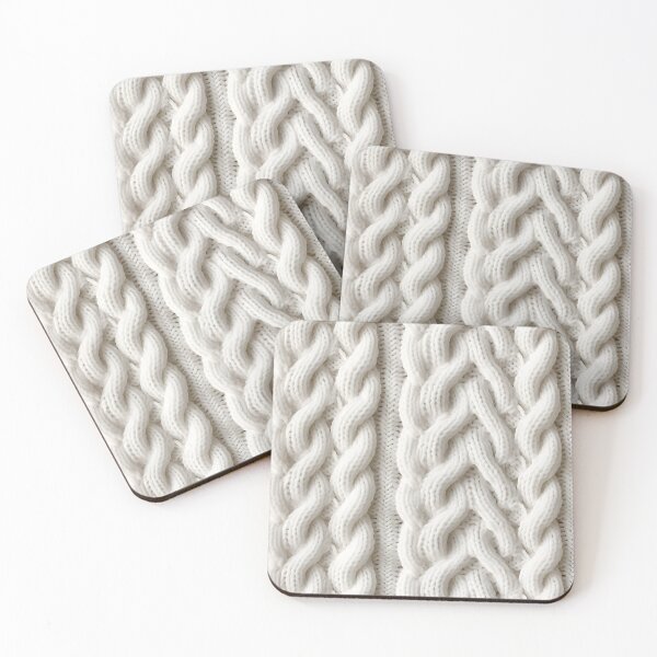 Item preview, Cozy White Knitted Yarn Texture Soft Cable Knit Pattern designed and sold by meganohm.
