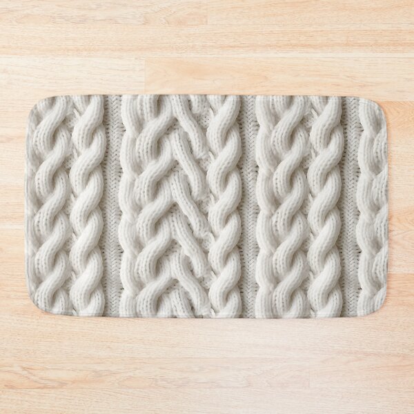Item preview, Cozy White Knitted Yarn Texture Soft Cable Knit Pattern designed and sold by meganohm.